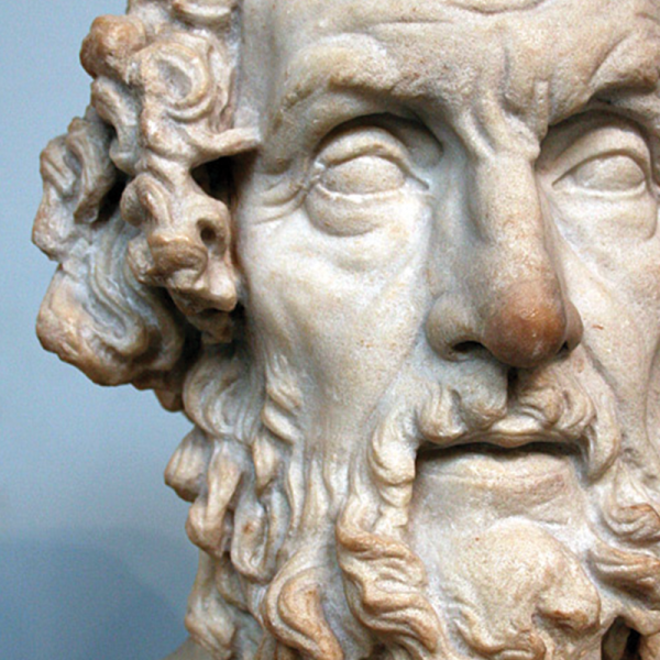 Close-up photo of a classical sculpture 
