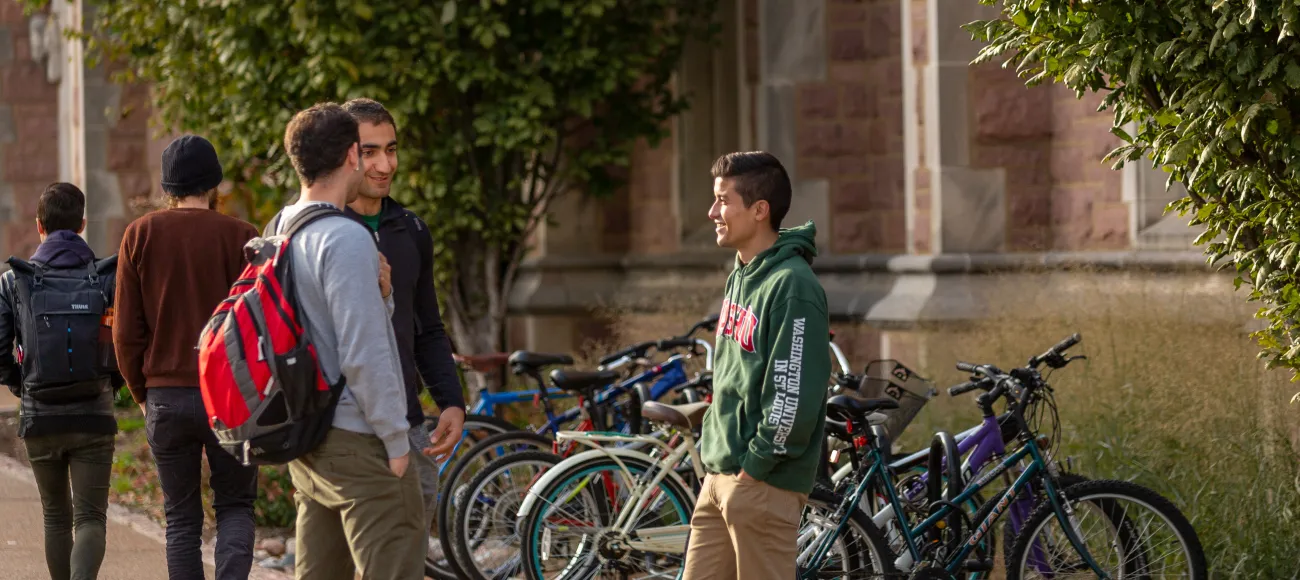 students with bicycles