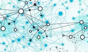 Illustration of blue and white data points