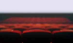 Rows of chairs at a movie theater