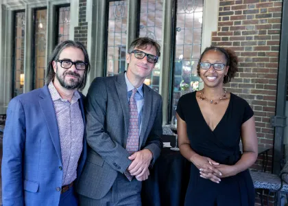 Mentors of the Graduate Cohort Experience at WashU standing in front of a building.