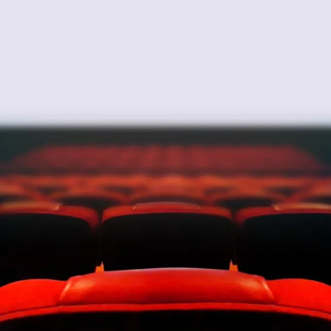 Rows of chairs at a movie theater