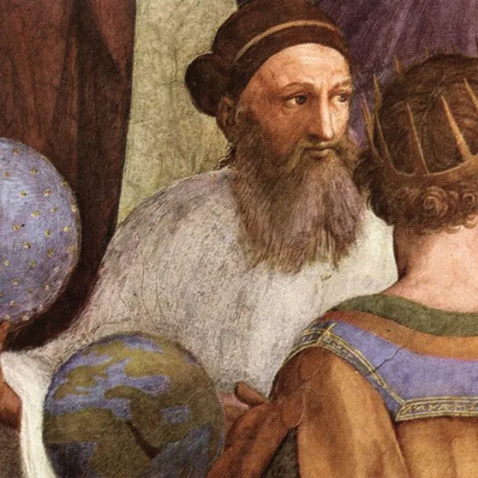 Artistic rendering of ancient philosopher 